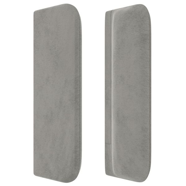 vidaXL Kopfteil mit Ohren Hellgrau 203x16x78/88 cm Samt