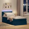 vidaXL Ottomane Bett mit Matratze & LEDs Dunkelblau 80x200 cm Samt