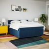 vidaXL Boxspringbett mit Matratze Blau 200x200 cm Stoff