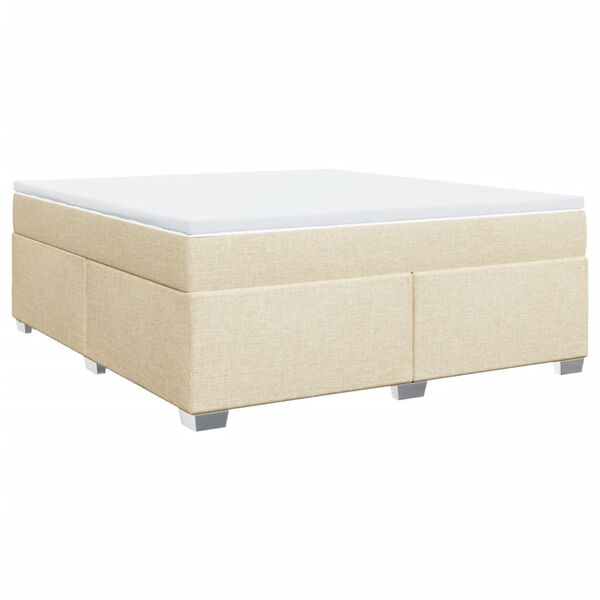 vidaXL Boxspringbett mit Matratze Creme 180x200 cm Stoff