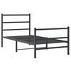 vidaXL Bettgestell mit Kopf- und Fu&szlig;teil Metall Schwarz 90x200 cm
