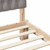 vidaXL Bettrahmen mit Kopfteil Taupe 140 x 190 cm Massives Kiefernholz