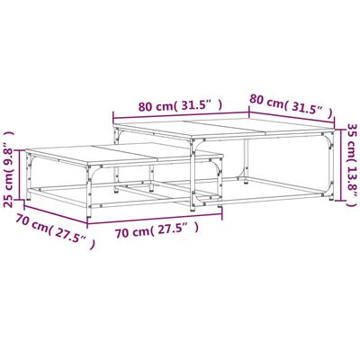 vidaXL Satztische 2 Stk. Braun Eichen-Optik Holzwerkstoff