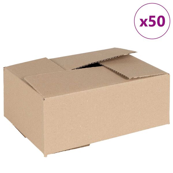 vidaXL Faltbox mit Speicher 50 pcs Natur 25 x 17,5 x 10 cm Karton