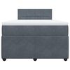 vidaXL Boxspringbett mit Matratze Dunkelgrau 120x190 cm Samt