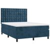 vidaXL Boxspringbett mit Matratze & LED Dunkelblau 140x200 cm Samt