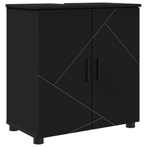 vidaXL Badezimmerschrank Schwarz 61 x 35 x 64 cm Holzwerkstoff, Metall