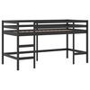 vidaXL Kinderhochbett mit Vorh&auml;ngen Wei&szlig; Schwarz 90x200cm Kiefernholz