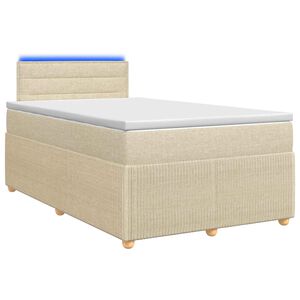 vidaXL Boxspringbett mit Matratze Creme 120 x 190 cm Stoff
