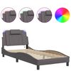 vidaXL Bettgestell "Viana" mit LED ohne Matratze Grau 80x200 cm