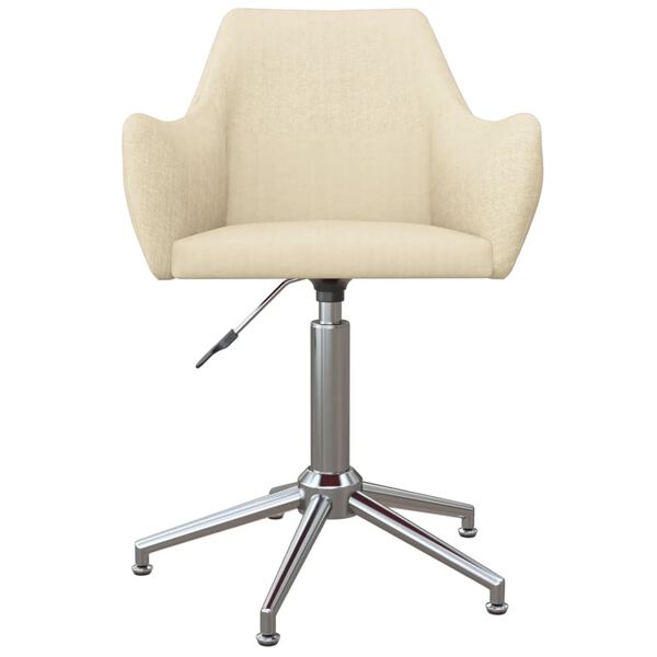 vidaXL Esszimmerst&uuml;hle 6 Stk. Drehbar Creme Stoff