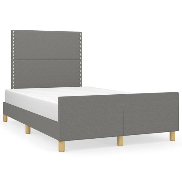 vidaXL Bettgestell ohne Matratze Dunkelgrau 120x190 cm Stoff