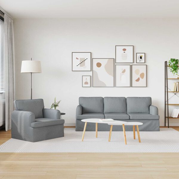 vidaXL Sofa 2 pcs Hellgrau