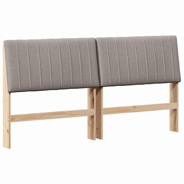 vidaXL Gepolstertes Kopfteil Taupe 200 cm Massives Kiefernholz