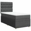 vidaXL Boxspringbett mit Matratze Dunkelgrau 80x200 cm Stoff