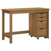 vidaXL Desk und Rolling Cabinet Set MOSS 2 pcs Honigbraun