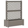 vidaXL Gro&szlig;er Pflanzer mit Spalier Grau 99,5 x 43 x 133,5 PP