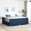 vidaXL Bettrahmen mit Matratze Blau 200 x 200 cm Stoff