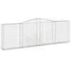 vidaXL Gabionen mit Hochbogen 15Stk. 400x30x120/140cm Verzinktes Eisen