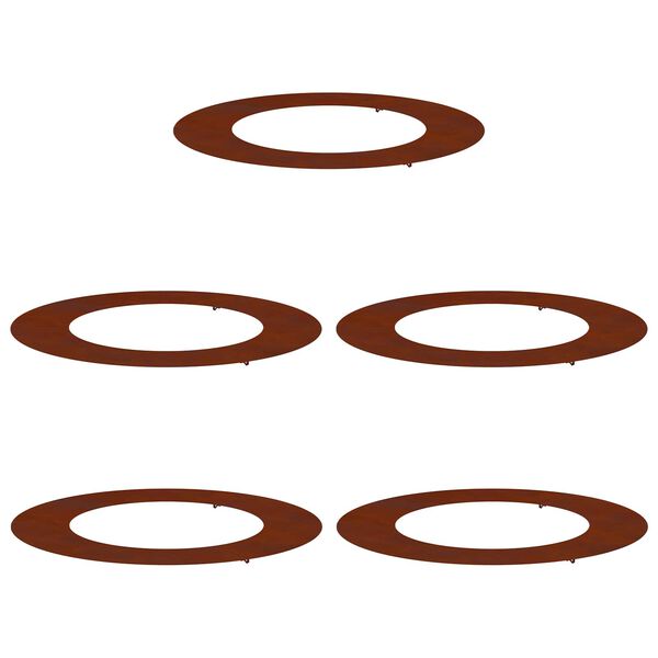 vidaXL geeignet f&uuml;r flache Baumringe 5 pcs Braun &Oslash;50 / 80 cm