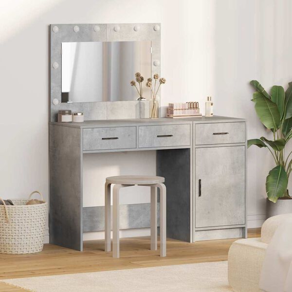 vidaXL Schminktisch mit T&uuml;r 2 pcs Grau 40 x 41 x 75 cm Holzwerkstoff