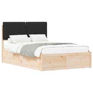 vidaXL Bettgestell mit gepolstertem Kopfteil Schwarz 120 x 200 cm