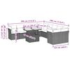 vidaXL 11-tlg. Garten-Sofagarnitur mit Kissen Schwarz Poly Rattan