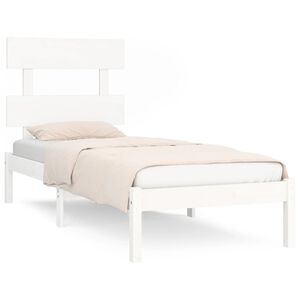 vidaXL Massivholzbett Wei&szlig; 90x200 cm