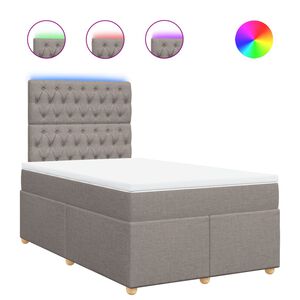 vidaXL Boxspringbett mit Matratze Taupe 120x190 cm Stoff