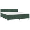 vidaXL Boxspringbett mit Matratze & LED Dunkelgr&uuml;n 160x200 cm Samt