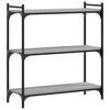 vidaXL B&uuml;cherregal 3 B&ouml;den Grau Sonoma 80x30x86 cm Holzwerkstoff
