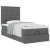 vidaXL Ottoman-Bett mit Matratze Dunkelgrau 90x190 cm Stoff