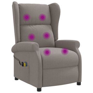 vidaXL Wing Back elektrischer Massagesessel Taupe Stoff