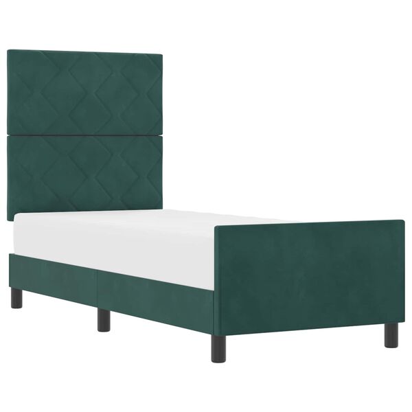 vidaXL Boxspringbett mit Kopfteil Dunkelgr&uuml;n 80 x 200 cm Samt