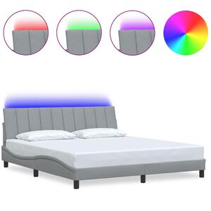 vidaXL Bettgestell ohne Matratze "Hanko" Hellgrau 180x200 cm Stoff