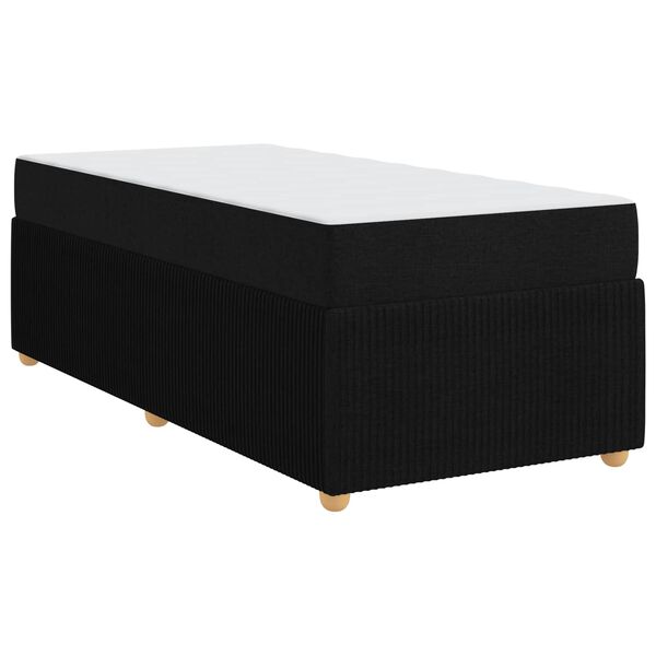 vidaXL Bettrahmen mit Matratze Schwarz 90 x 190 cm Stoff