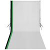 vidaXL Fotostudio Set 3 Baumwolle-Hintergr&uuml;nde Rahmen verstellbar 3x6m