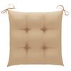 vidaXL Gartenst&uuml;hle mit Beige Kissen 6 Stk. Massivholz Teak