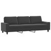 vidaXL 3-Sitzer-Sofa mit Hocker Dunkelgrau 210 cm Mikrofasergewebe