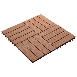 vidaXL Terrassenfliesen 11Stk. Tief Gepr&auml;gt WPC 30x30cm 1 qm Hellbraun