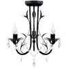 Decknlampe Art Novau mit Kristallperlen 3 x E14