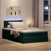 vidaXL Ottomane Bett mit Matratze & LEDs Dunkelgr&uuml;n 120x190 cm Samt