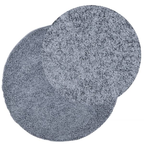 vidaXL Teppich Shaggy Hochflor Modern Blau &Oslash; 240 cm