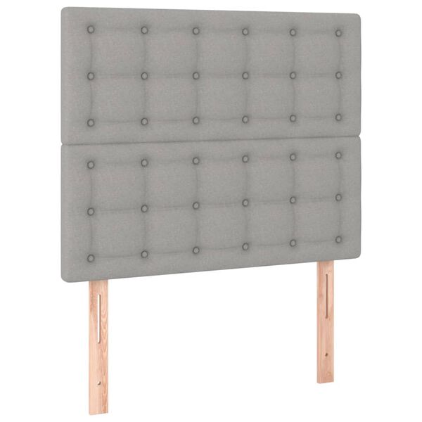vidaXL LED Kopfteil Hellgrau 80x5x118/128 cm Stoff