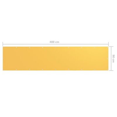 vidaXL Balkon-Sichtschutz Gelb 90x400 cm Oxford-Gewebe