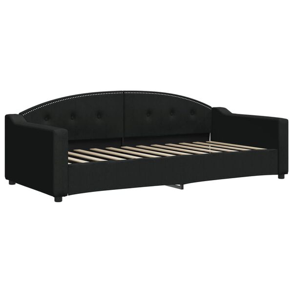 vidaXL Tagesbett Ausziehbar mit Schubladen Schwarz 90x200 cm Stoff