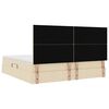 vidaXL Bett mit Stauraum und LED mit LED Creme 200 x 200 cm Polyester