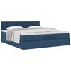 vidaXL Ottoman-Bett mit Matratze Blau 160x200 cm Stoff