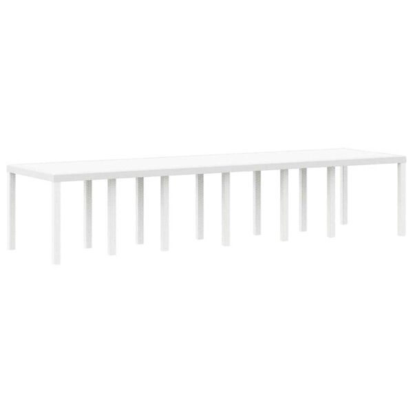 vidaXL Garten Essgruppe 13 pcs Wei&szlig; Polt Rattan