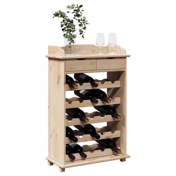 vidaXL Weinregal Natur 58 x 28 x 90 cm Massives Kiefernholz